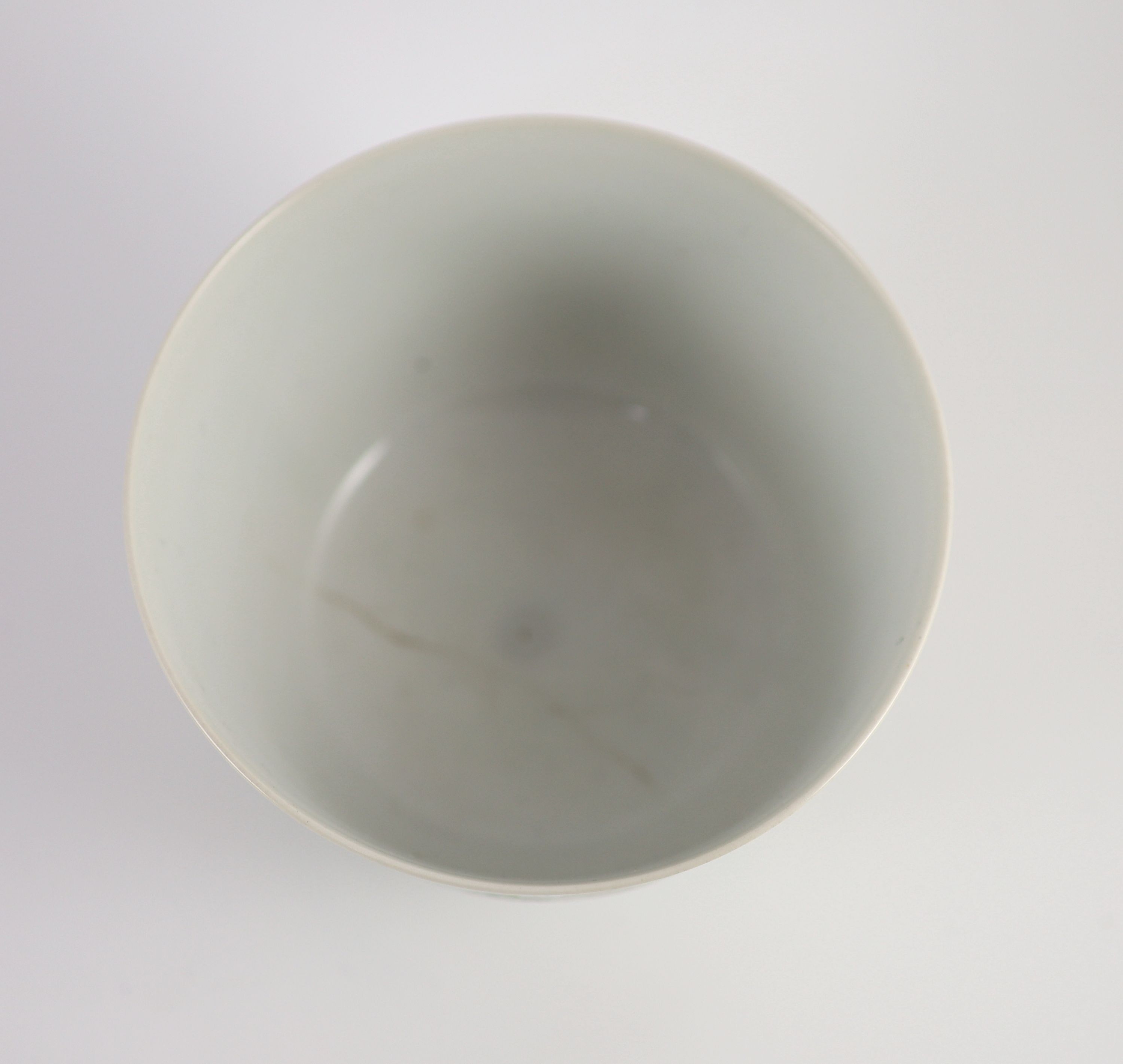 A Chinese famille rose ‘fruit sprig’ deep bowl, Qianlong mark but late 19th/early 20th century, 13cm diameter